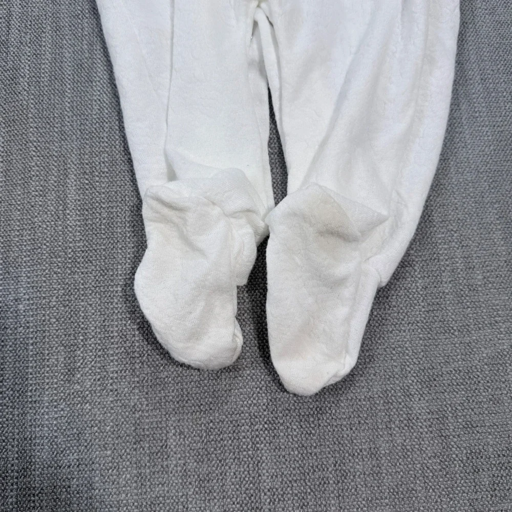 Vintage Carters White Lace Trim Footed Sleeper‎ Baby Large Made in USA Bunny